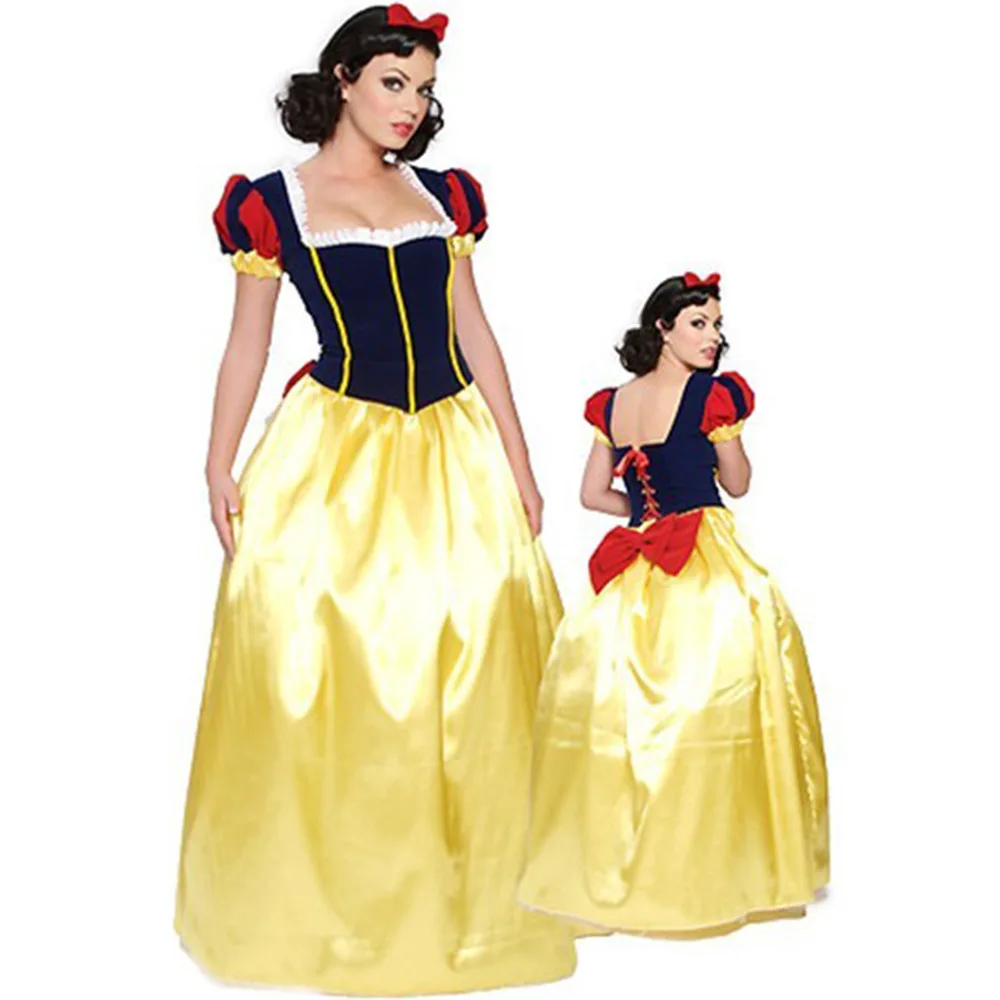Disfraz de Princesa Blancanieves de Dibujos Animados para Adultos, Mujeres, Carnaval, Halloween, Cosplay, Juego de Roles, Vestuario para Actuaciones Teatrales