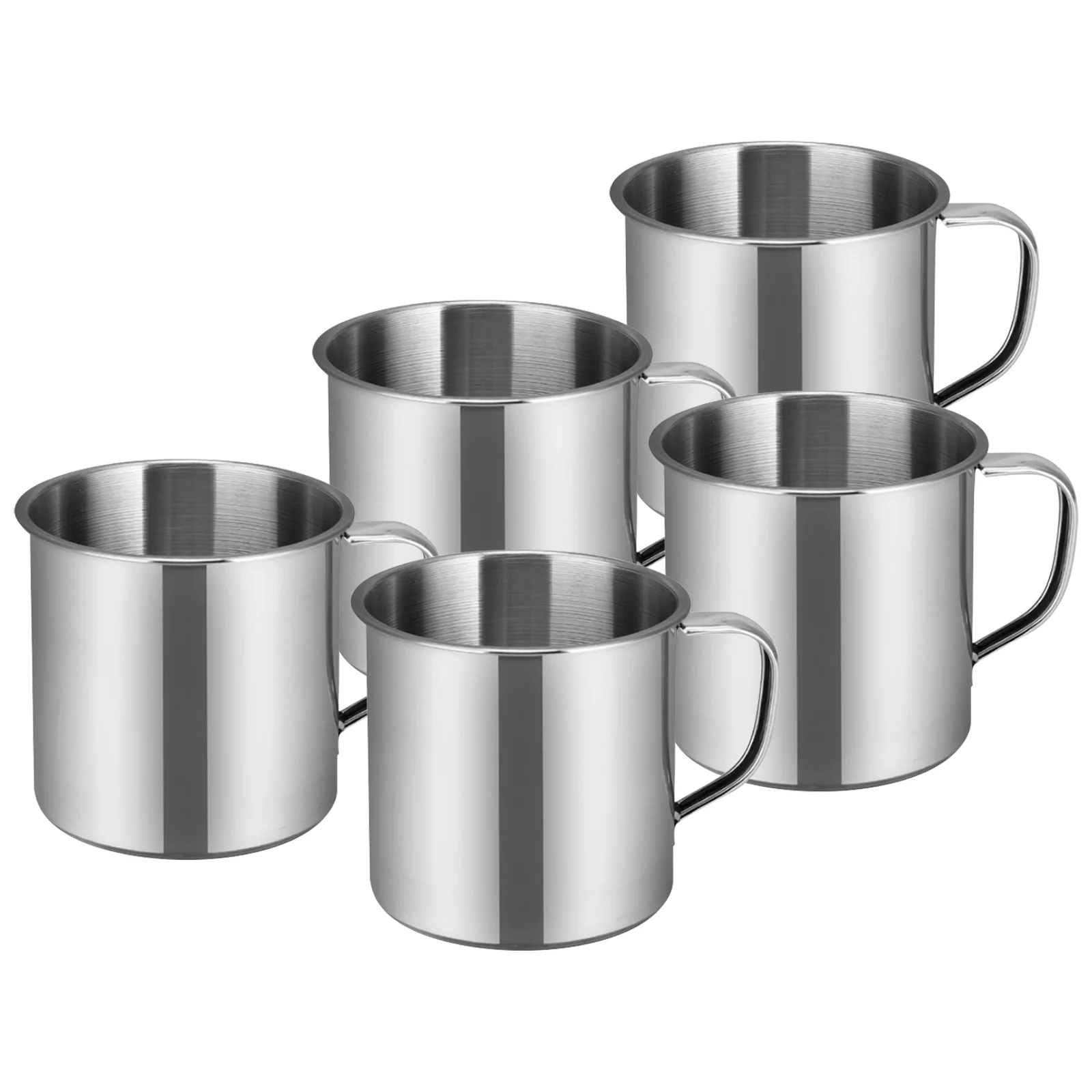 

5 Pcs Office Cup Anti-fall Water Container Mug Kids Drinking Portable Stainless Steel Milk Smooth Edge Cups for Children