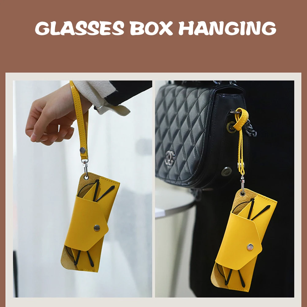 

Rectangle Glasses Bag Portable Eyeglass Pouch Outdoor Case Pu Material Small Size Lens Protection Creative Design Glasses