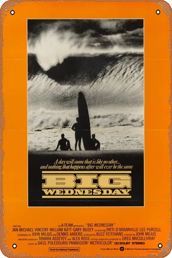 Retro Metal Tin Sign Big Wednesday Movie Poster Home Bar Shop Decorations Coffee Vintage Sign Gift 8X12 Inch sign