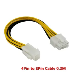 4 Pin Male to 8 Pin CPU Power Supply Adapter Converter ATX Cable 12V