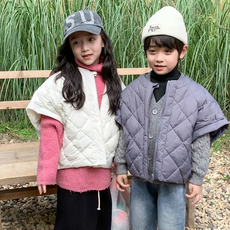 Winter Warm jacket Tank Top tops Boys Girls 2-8 Years Old vest 2023 Korean version Fashion New Versatile casual Children\'s Wear