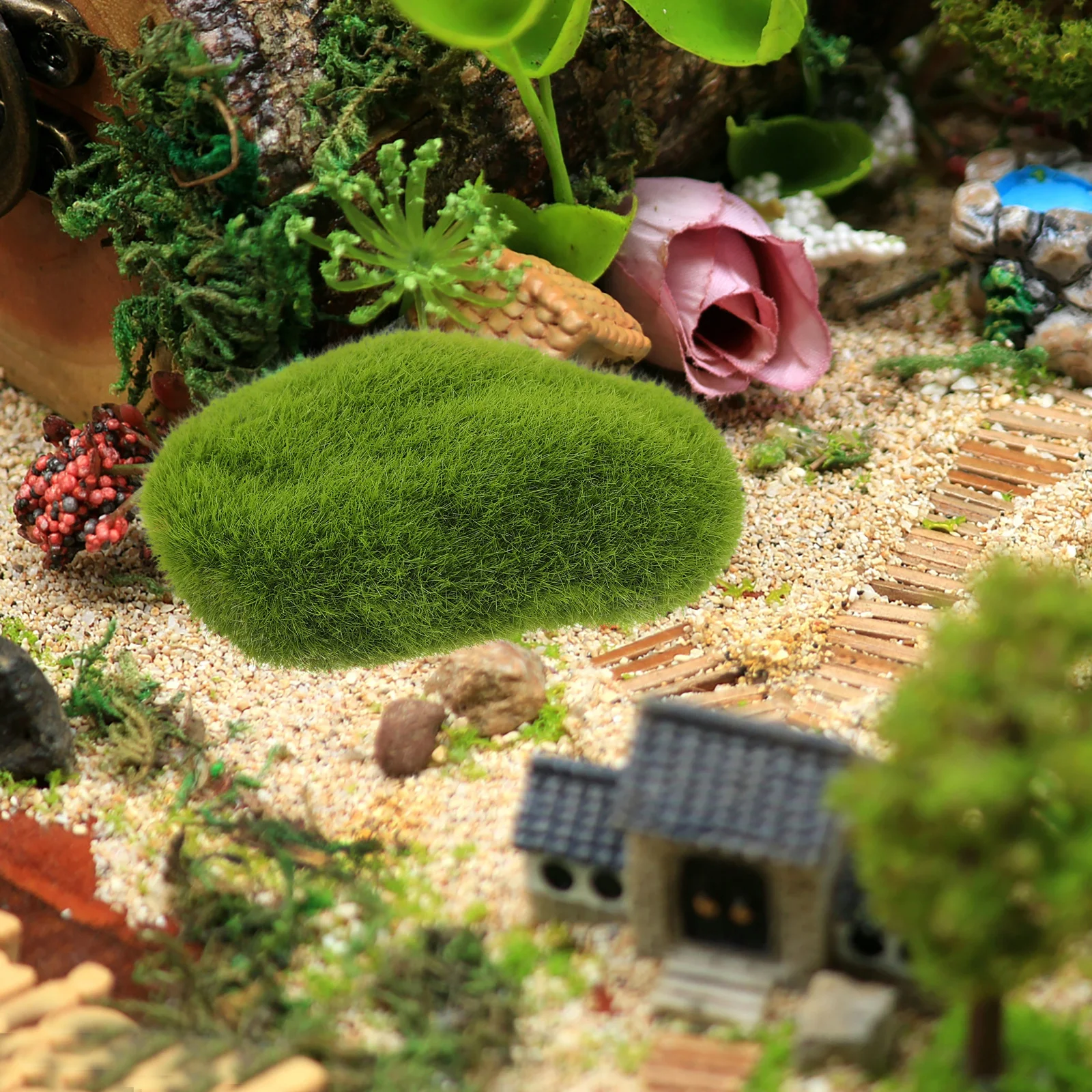 20 قطعة الصخور الطحلب الاصطناعي الأخضر يتدفقون حجر ديكور ل الجنية حديقة تررم النبات جدار المنزل مكتب ديكور ذاتي الصنع الأحجار