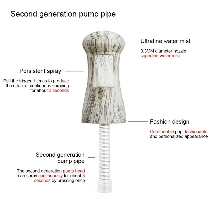 200/300ML Barber Spray Bottle Professional High Pressure Sprayer Water Container Mist Wood Grain Bottle Salon Hair Styling Tool