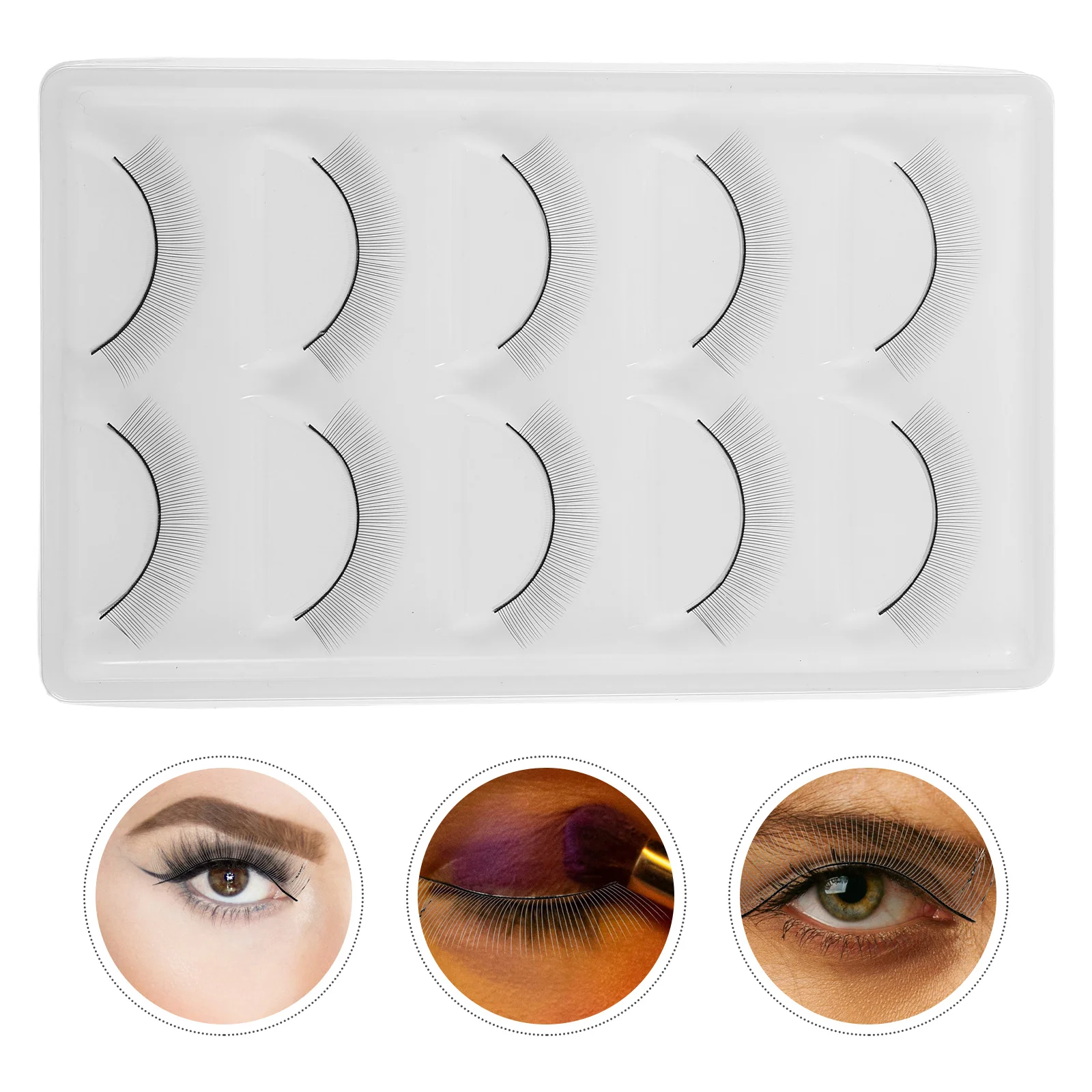 

10Pcs Practice Eyelashes Training Lashes Synthetic Strips for Eyelash Extension Kit Beginners False Lash Training Supplies