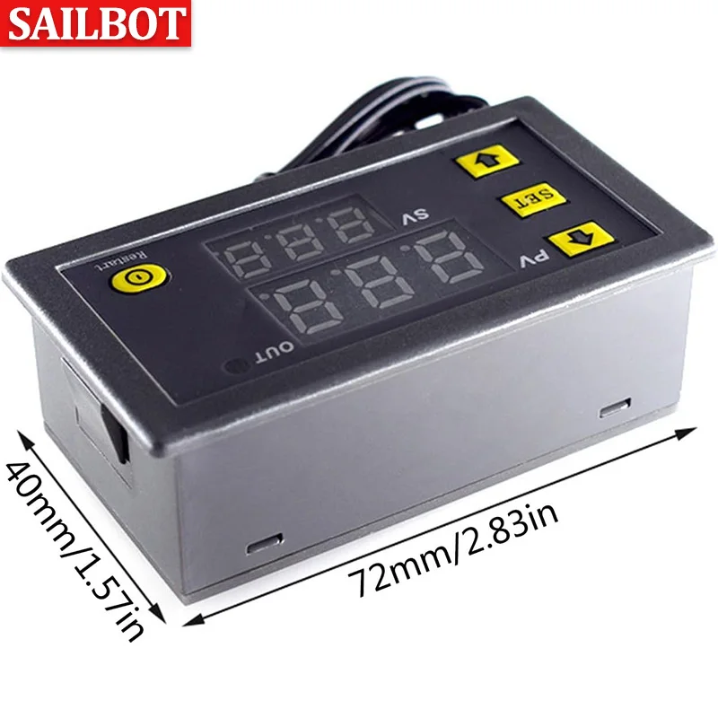 W3230 Mini Digital Temperature Controller 12V 24V 220V Thermostat Regulator Heating Cooling Control Thermoregulator With Sensor