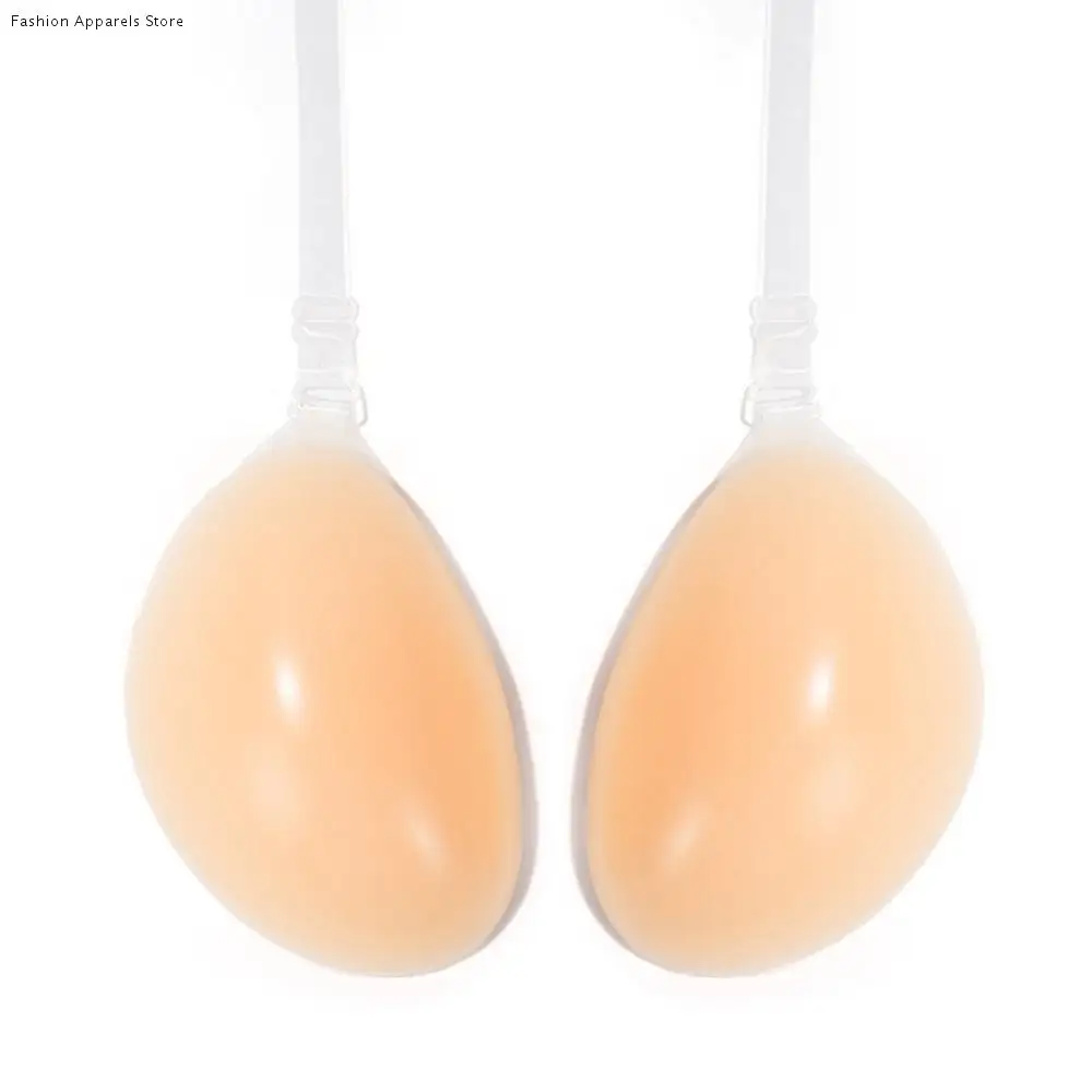 

Backless Women Invisible Bra Seamless Hanging Neck Sticky Push Up Bra Padding Lift Bust Sweat-proof