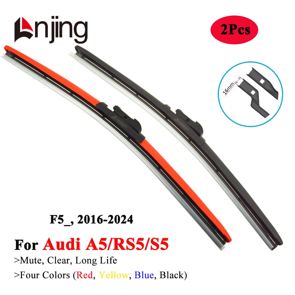 LNJING Colorful Wiper Blades For Audi A5 S5 RS5 F5 Sportback 2016 2017 2018 2019 2020 2021 2022 2023 2024 Car Windshield Wipers