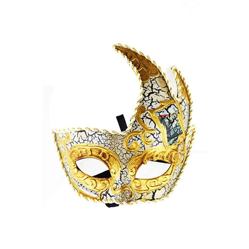 England Style Flame Crack Venetian Men Masquerade Mask Crack Print Hemming Fashion Vintage Women Carnival Easter Party Show Prom 5