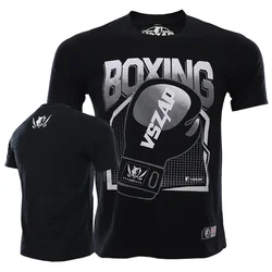 Ropa de entrenamiento de combate de boxeo para hombres, camiseta de Muay Thai, camisetas sueltas de manga corta transpirables de verano, camisetas informales de cuello redondo de secado rápido