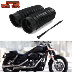 2 pçs 49mm borracha garfo dianteiro capa polainas jacarés botas protetor amortecedor para harley dyna wide glide efi fxdwgi fxdwg