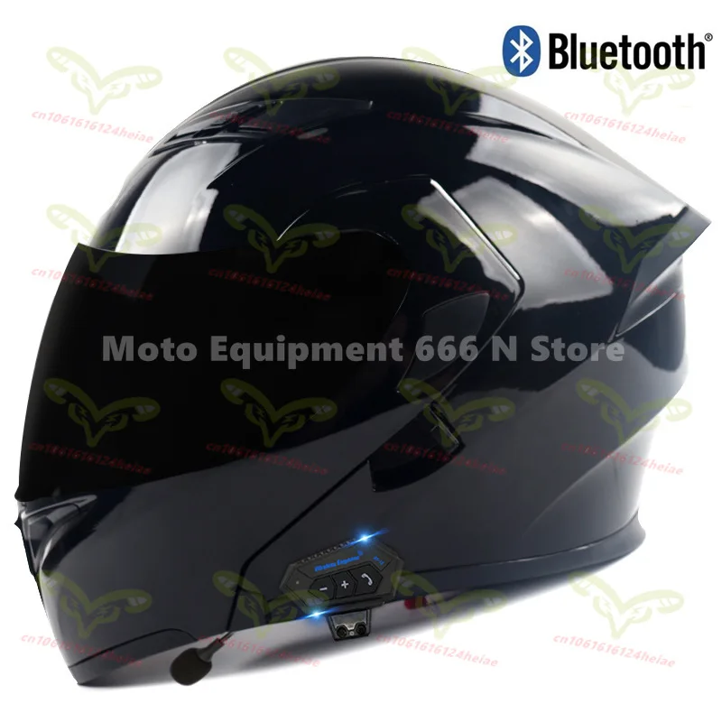 

Men Women Bluetooth Motorcycle Helmet DOT Approved Waterproof Longer Endurance Double Lens Motorcycle Riding Helmet Four Seasons