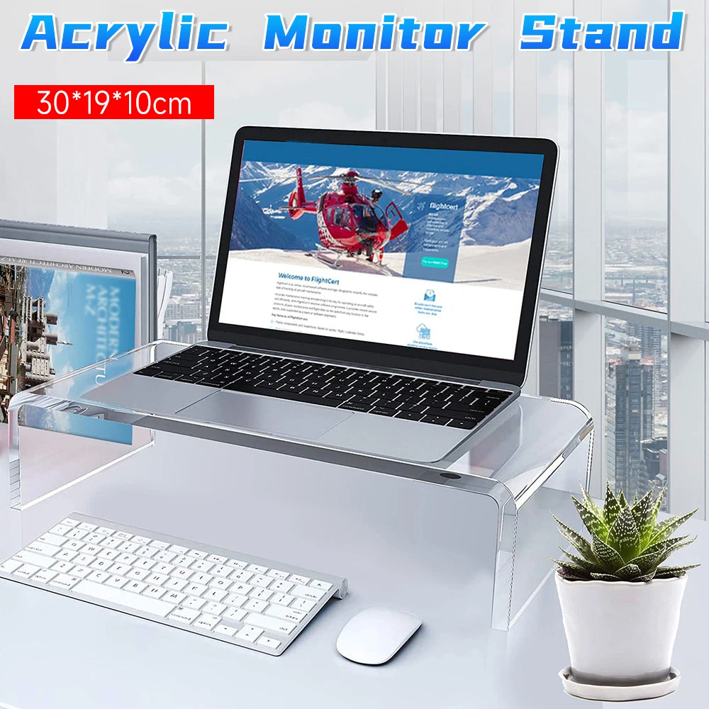 

Acrylic Monitor Stand Laptop Stand Riser Desk Clear Computer Monitor Stand for Home Office Printer TV Screen Keyboard Storage