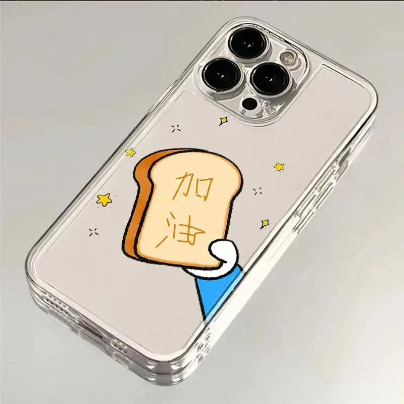 

Fighting Bread Phone Case For iPhone 16 15 14 13 12 11 Pro XS MAX 7 XR 8 7 Plus Clear Cover Fundas