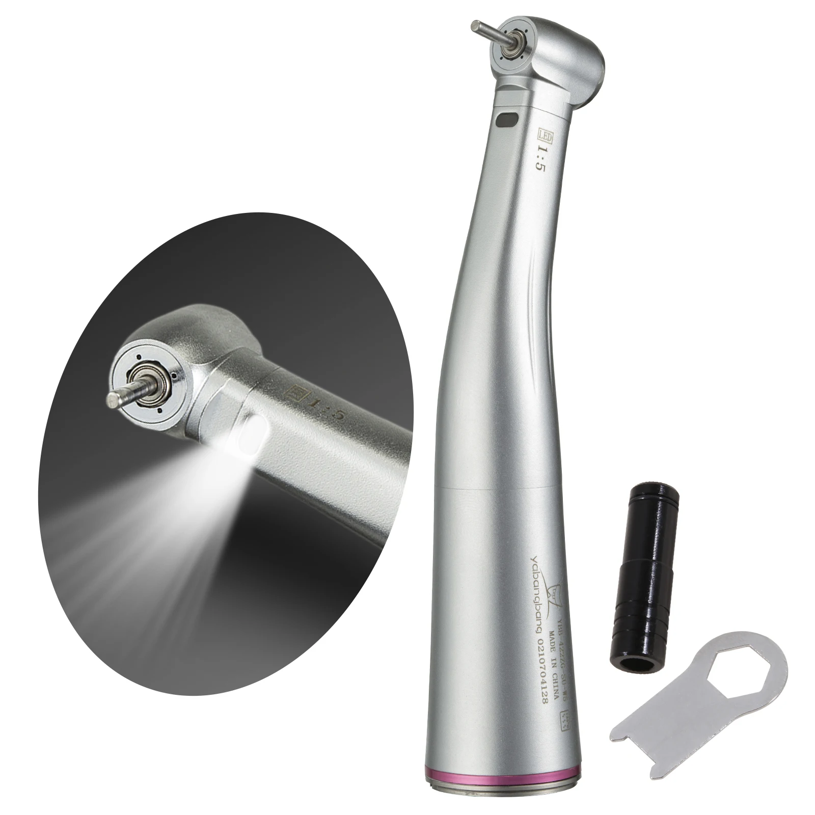 Dental 1:5 Zunehmende LED/KEINE LED Contra Winkel handstück push-taste chuck keramik lager turbine Innere Wasser 4 wasser spray