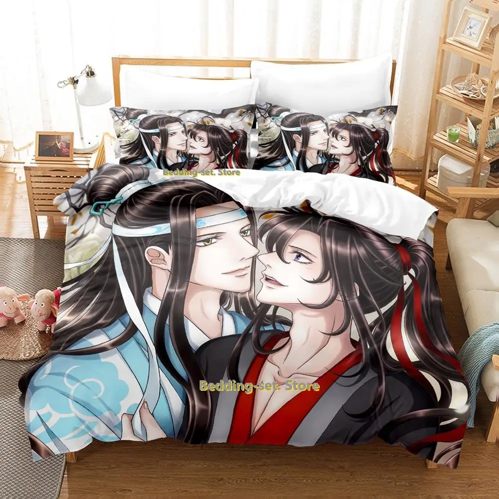 2025 Mo Dao Zu Shi Wei Ying and Lan Zhan Bedding Set Anime three-piece set Adult Kid Bedroom Duvetcover Sets ropa de cama