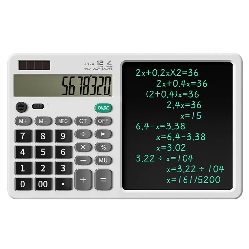 

2in1 Scientific Calculator Large Screen Display Portable Office LCD Drawing Pad Erasable Foldable Digital Writing Tablet