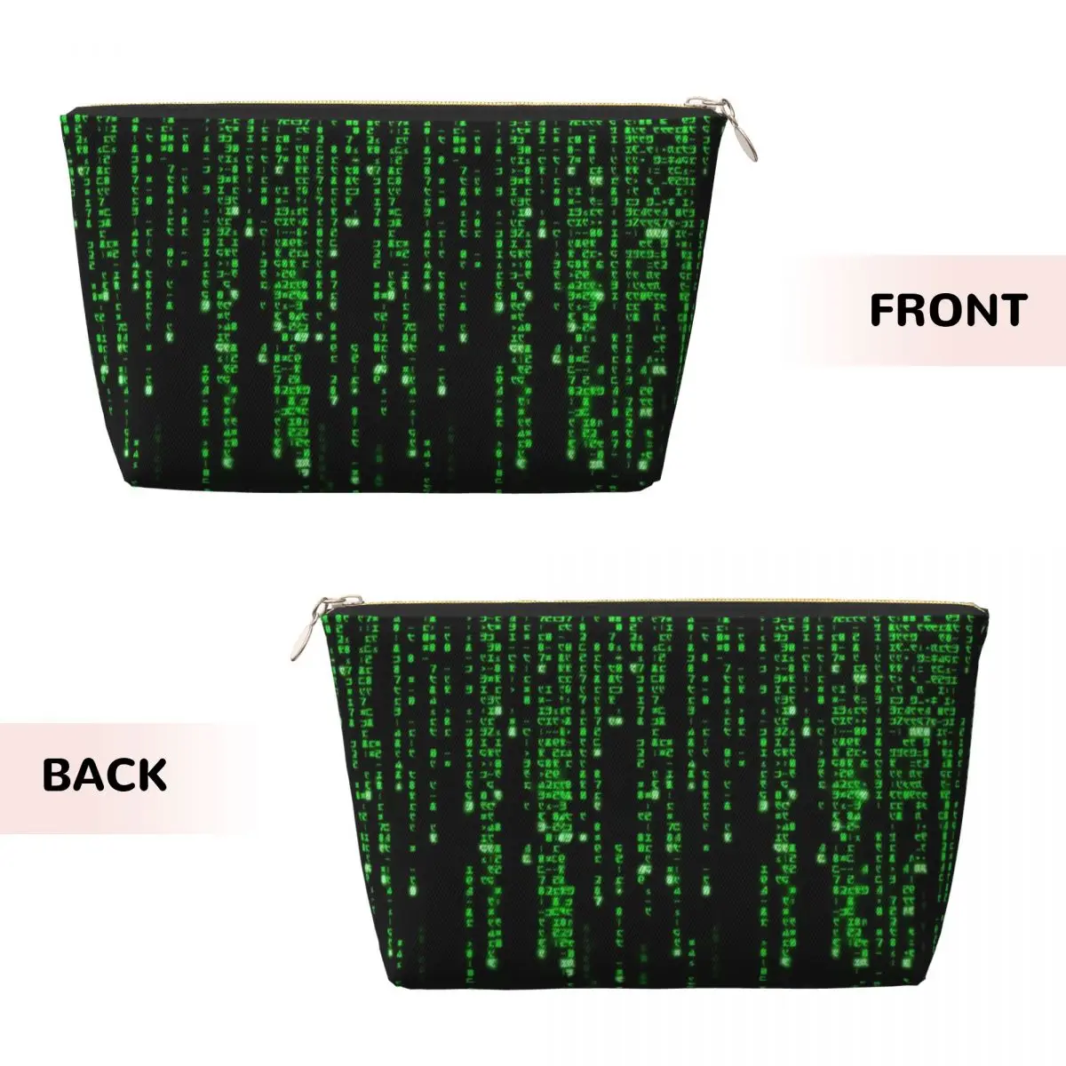 Custom Binary Code The Matrix Program Makeup Bag Women Travel Cosmetic Organizer Cute Hacker Programmer Storage Toiletry Bags