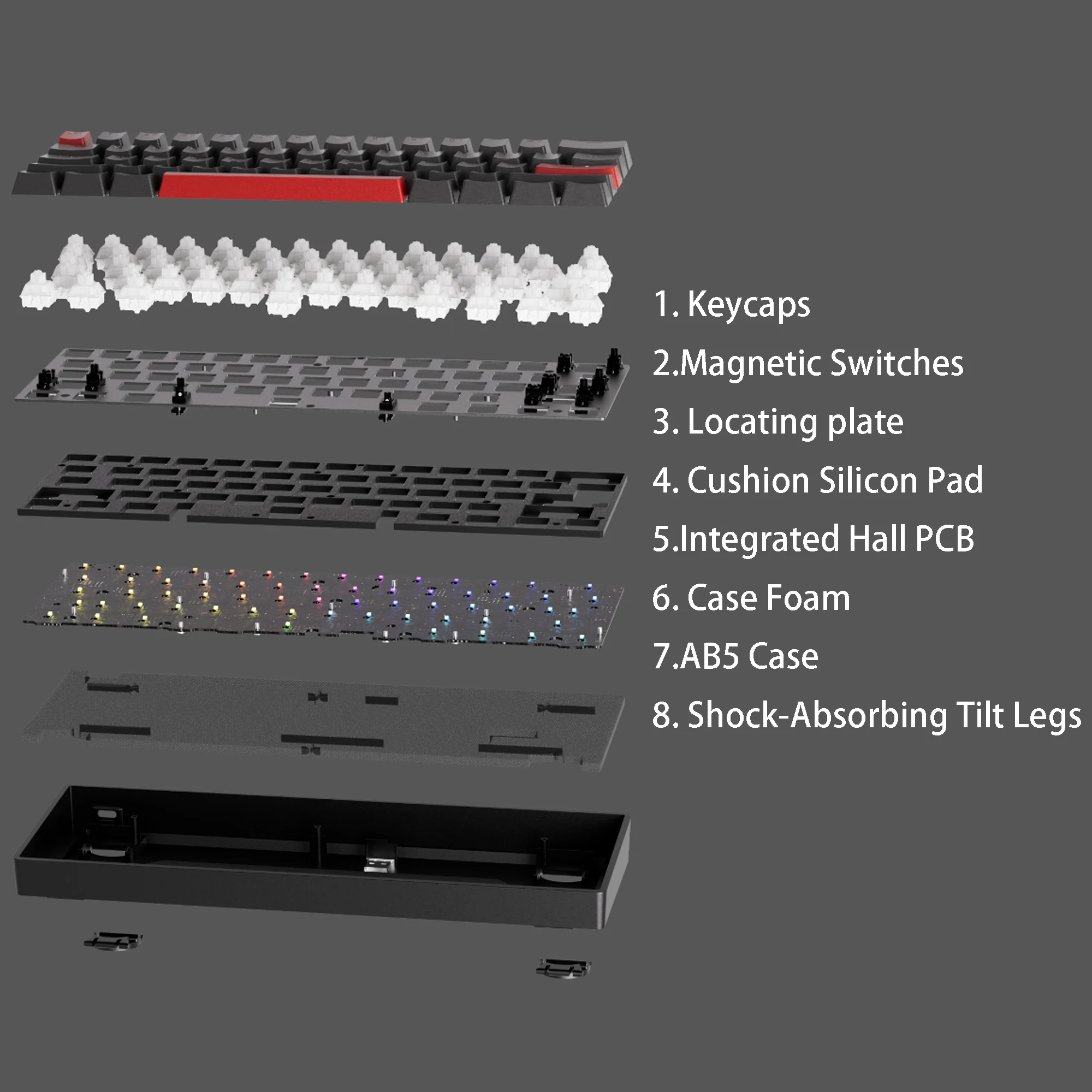 Imagem -05 - Drunkdeer G60 Rapid Trigger Gaming Keyboard Teclados Mecânicos Interruptor Magnético Hiper Rápido Rgb 60 Compact 61 Keys