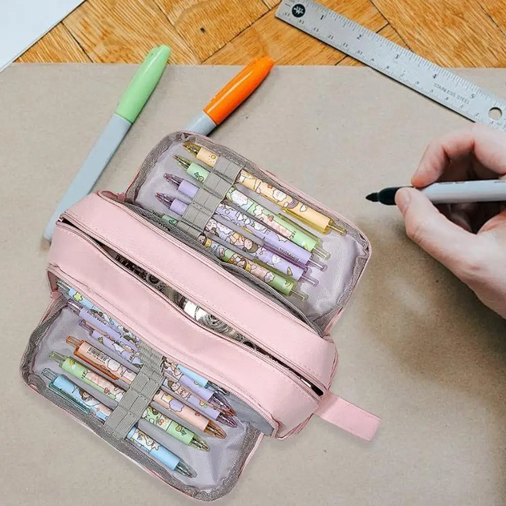 Pencil Case with Multiple Compartments Travel-friendly Pen Holder Multi-compartment Stationery for School for Teens for Pens