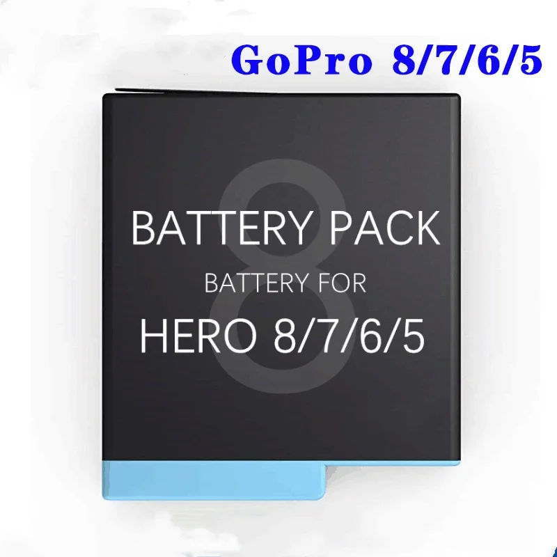 1220mAh For Gopro Hero 8 7 6 Hero 5 Battery For GoPro Hero 5 6 7 Gopro 8 Black Sports Action Camera Battery USB Battery Charger