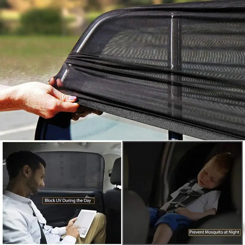 Car Sunshade Anti-mosquito Car Window Mesh Screen Window Sunscreen Privacy Car Sunshade Block Mesh Screen-2/4Pcs