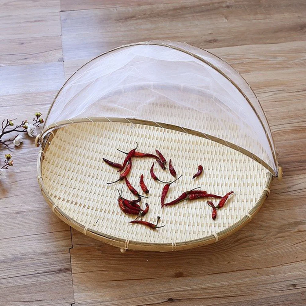 

Bamboo Food Serving Basket Woven Tent Picnic Storage for Bread Fruit Vegetables Outdoor Indoor Use Bamboo Woven Tent Basket