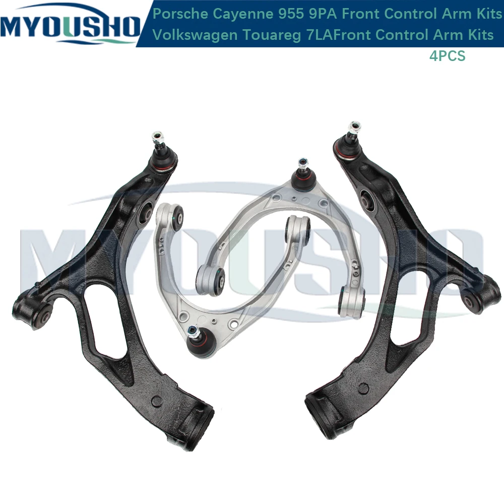 Myousho 4pcs Front Suspension Control Arm Kits For Porsche Cayenne 955 9PA VW Volkswagen Touareg 7LA 7L0407151K 7L0407152K