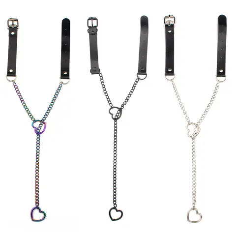 Hjärtformad Halsband Svart Läder Choker Halsband För Kvinnor Goth Accessoarer Punk Gotiska Smycken 6 best sales halsband - №6