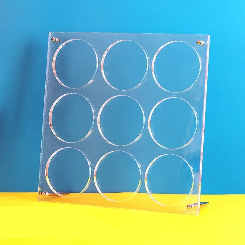 44/58/75mm Acrylic Badge Display Stand Goods Tray Porous Badge Storage Organizer Beautification Display Box for Office Room