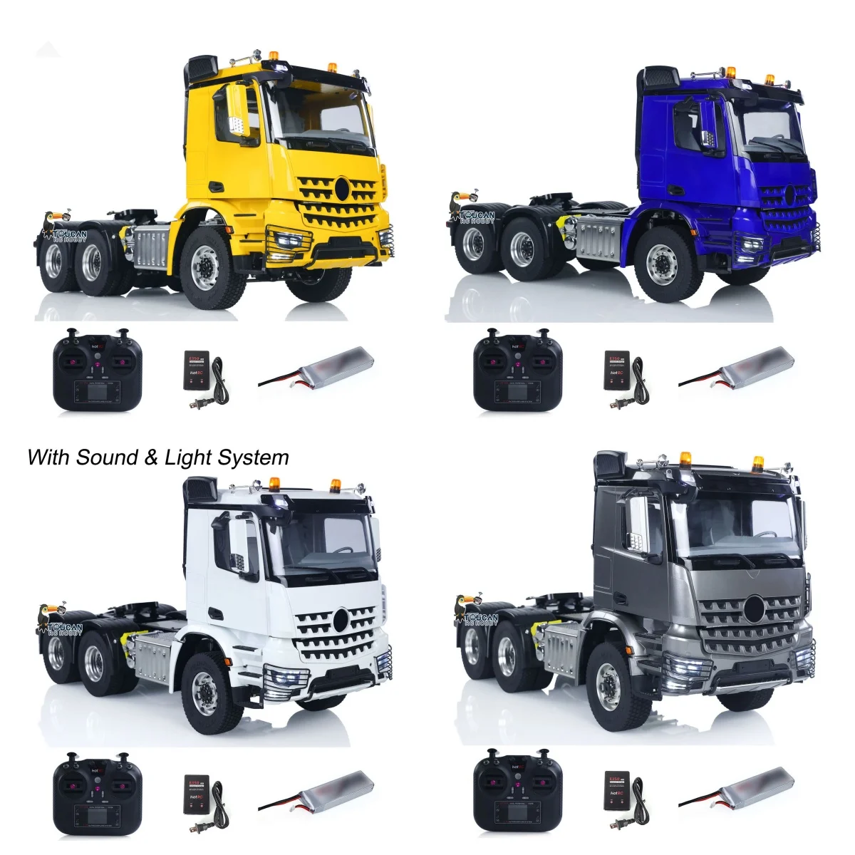 

US Stock 1/14 RC Tractor Truck B3363 RTR Remoted Car Metal Chassis NO Lock Differential Axles 2Speed Gearbox 6WD Lorry Boys Toys