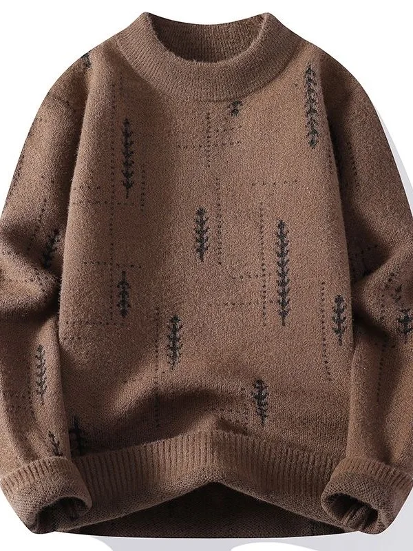 

Новый мужской вязаный свитер Mid-Ne для осени и зимы, приталенный, с цветными вставками, утепленный базовый слой, модный трикотаж