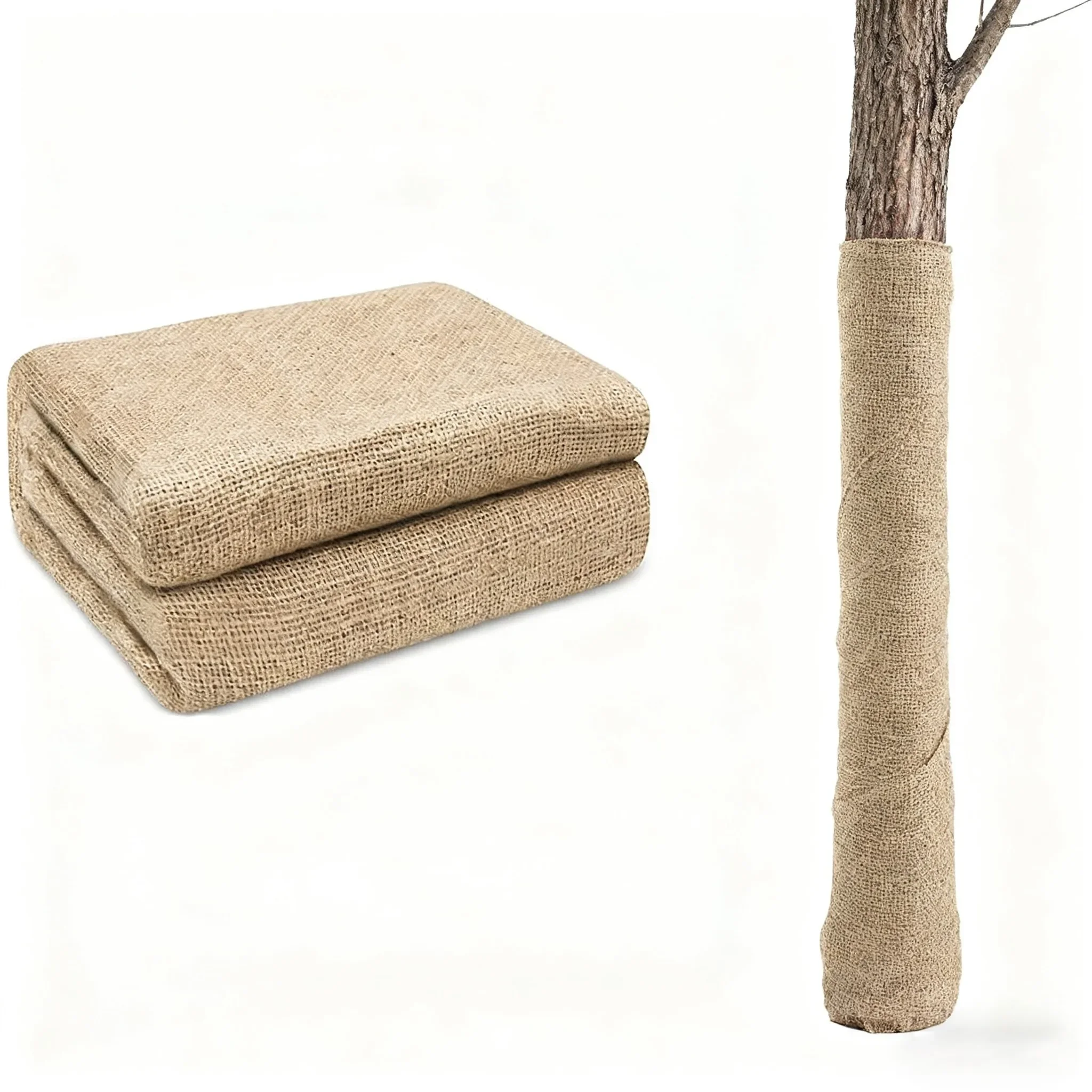 Natural Jute Burlap Roll 40'' x 10ft for Tree Protection Garden Use and Various Crafting Applications with Material