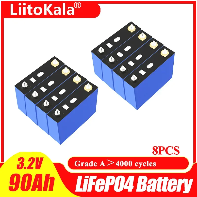 Imagem -02 - Bateria para Faça Você Mesmo 3.2v 90ah 12v 24v Lithium-iron Phospha 90000mah Baterias de Barco Bateria de Carro Liitokala-lifepo4