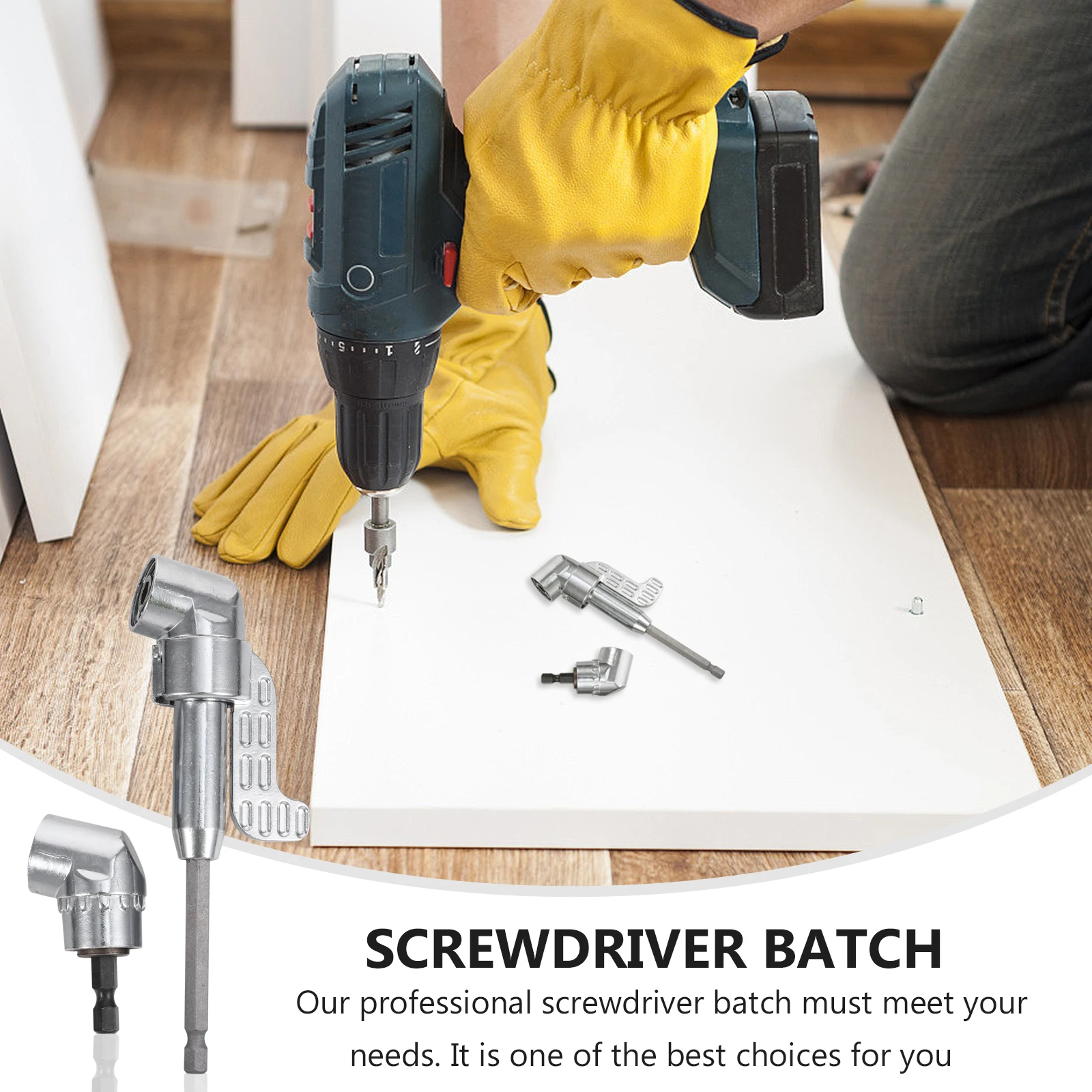 

2Pcs Electric Corner Screwdriver Batch 105 Degree Adjustable Elbow Bending Batch for Drill Extension Sleeve Electric Corner