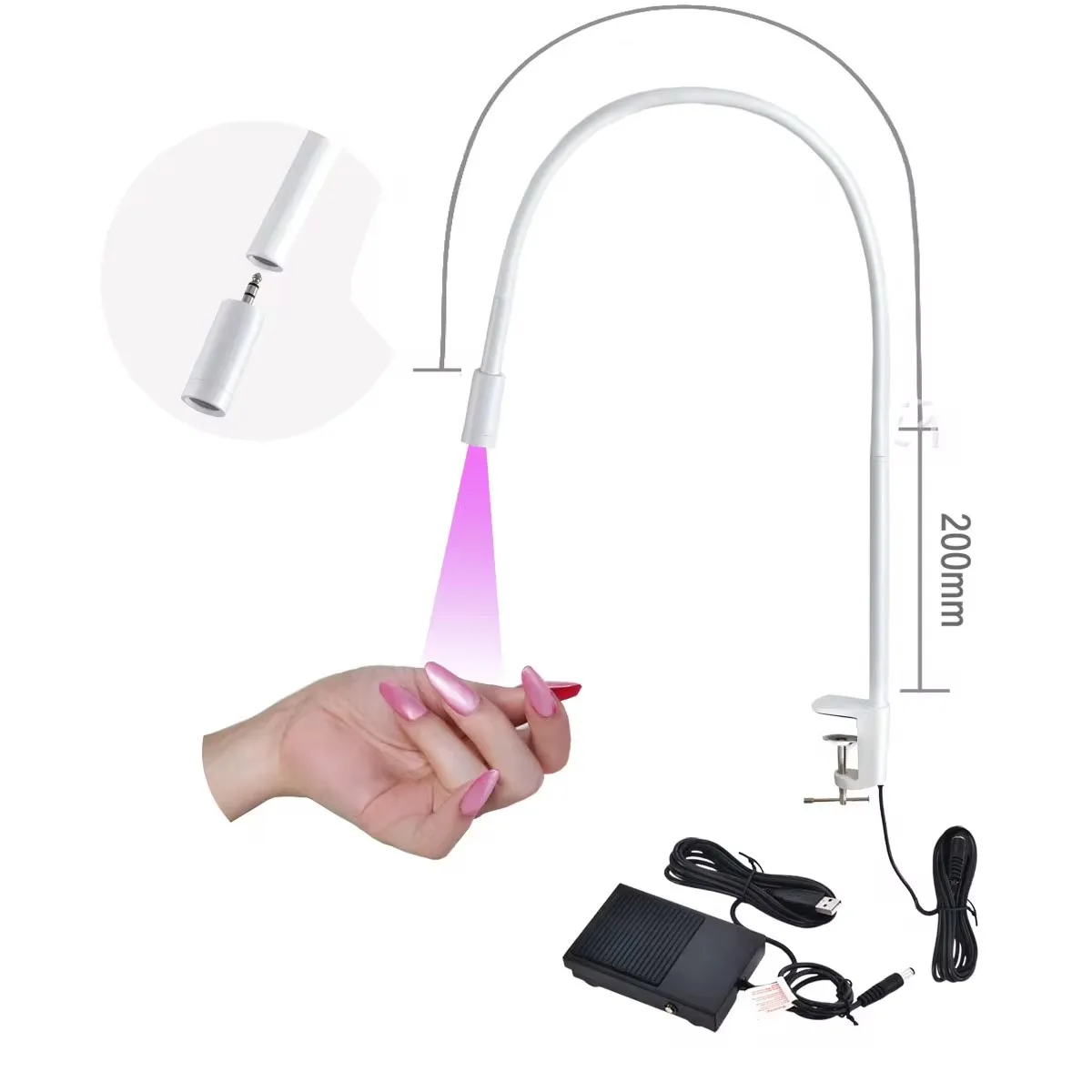 Floor lamp UV-LED glue curing lamp beauty nail eyelash false eyelash grafting foot lamp LED phototherapy lamp glue quick drying