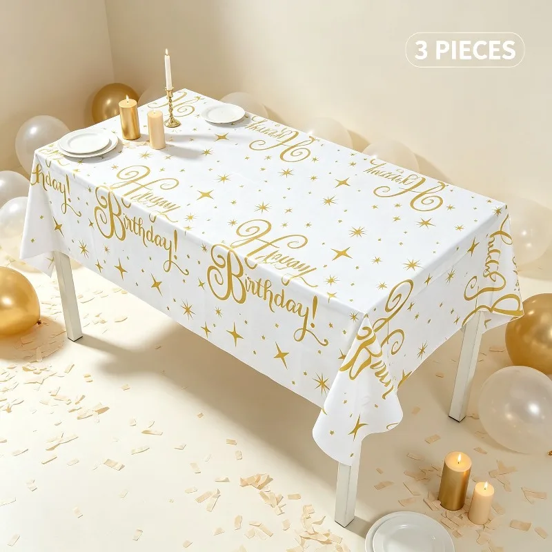 Spanish Fiesta Tablecloth 3 Pack Plastic Disposable Waterproof Table Cover For Birthday Photo Booth Prop