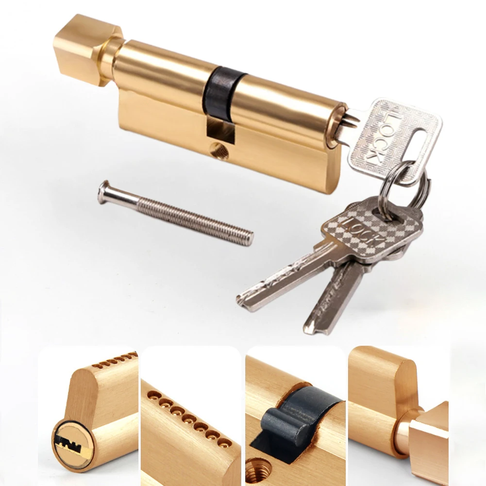 70mm Door Lock Cylinder 3 Keys Anti-Theft Entrance Gate Lock Home Security Interior Bedroom Household Improvement Hardware image 3