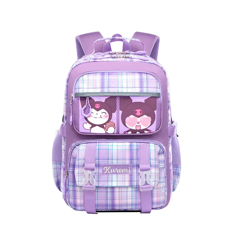 

Sanrio Cute School Bag Primary School Student Girls Burden Reduction Large Capacity Backpack Kawaii Kuromi School Backpack