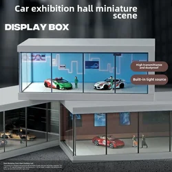 Collector 1/64 Car Model Storage Display Box Small Garage Scene Acrylic Car Showroom Parking Lot Kids Xmas Gift Toys for Boys