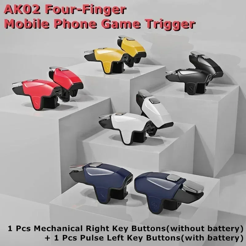 AK02 Mobile Game Controller Cell Phone Gamepad Joysticks for PUBG Aim Shooting Pulse Switches Trigger Button Key for IOS Android