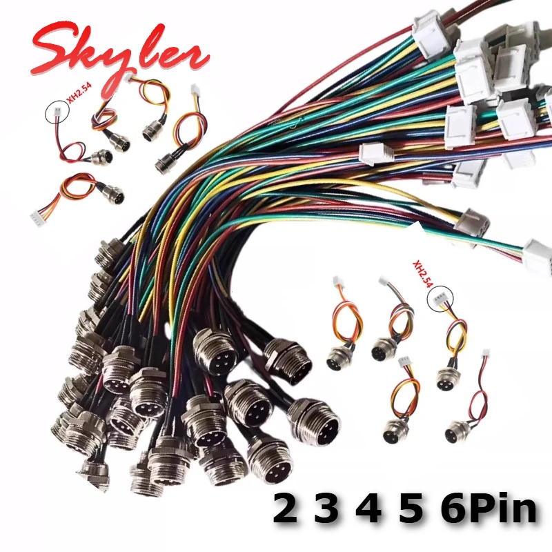 GX20 GX16 GX12 Aviation Plug naar XH2.54 Terminal Draadconnector M12 2 3 4 5 6-pins Mannelijke Stekker Adapter Kabel Verlengkabel 15-30cm