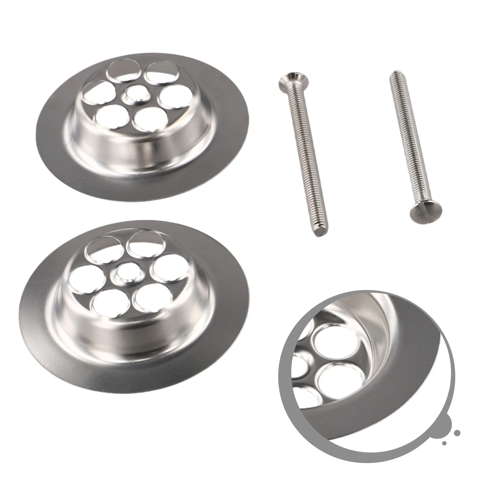 Colador de fregadero de cocina, tapón de baño de repuesto con tornillo, tapón de filtro de acero inoxidable, accesorios de baño, 2 juegos