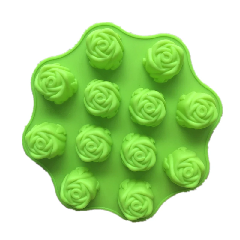 12-holte siliconen pioenroos decoratievorm voor zeep suiker cake hars chocolade fondant taart tools H216