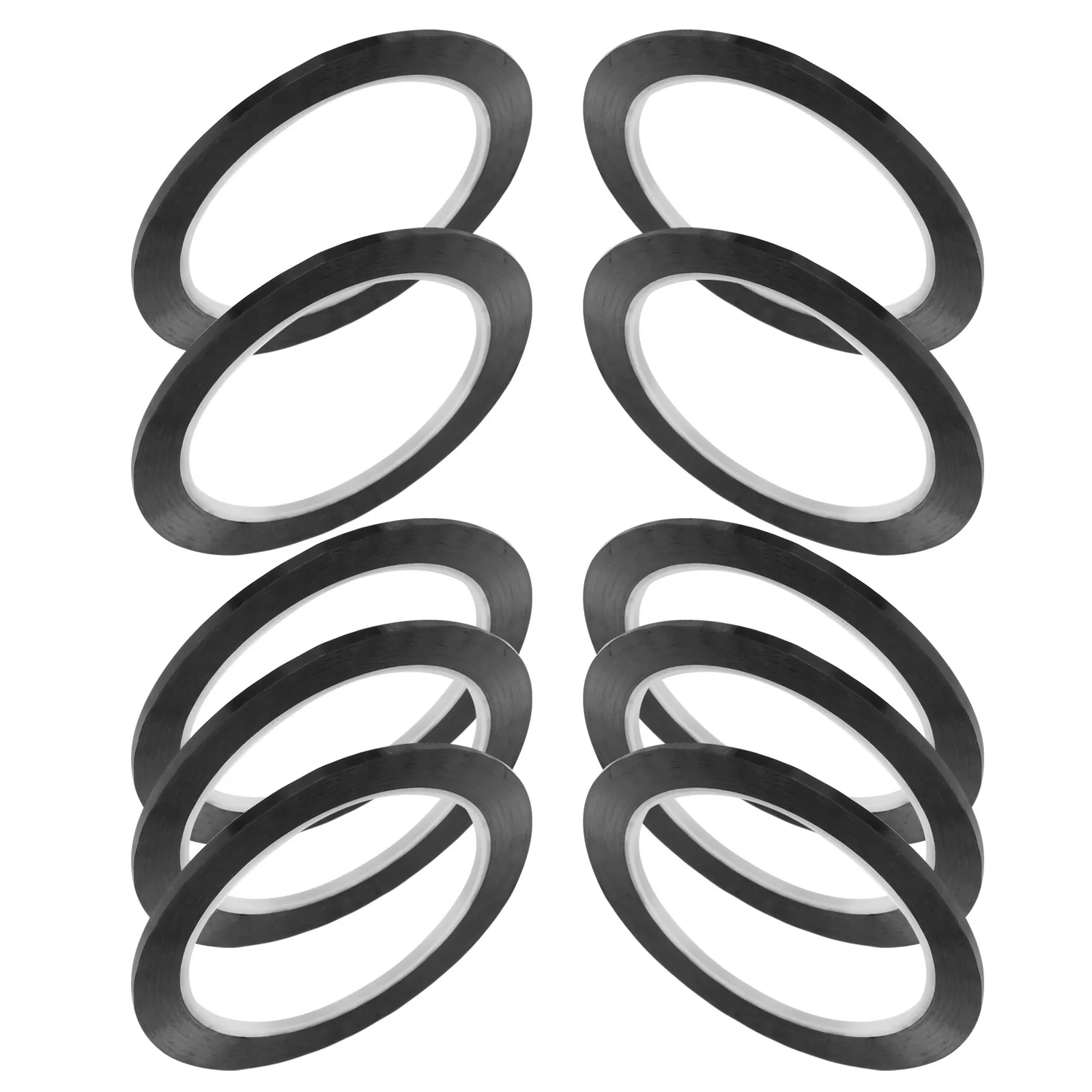 10Pcs Black Pet Gloss Self Adhesive Art Tape Grid Marking Tape for Crafts Whiteboard Drafting Chart Graphic Tapes