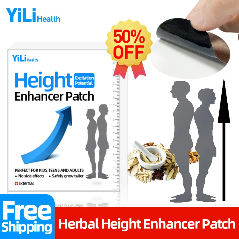 Height Increase Herbal Patch Body Growth Taller Promote Bone Strength Grow Medicine Plaster 30pcs