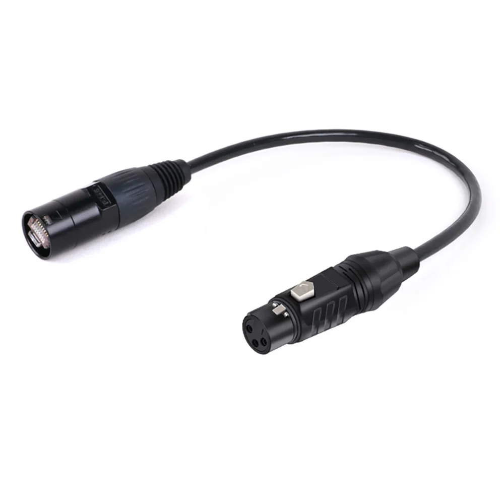 Adapter RJ45 na XLR Kabel Ethernet, 3-pinowy przedłużacz XLR ze stopu cynku XLR żeński na UTP RJ45 CAT5/5E do wzmacniacza sieciowego