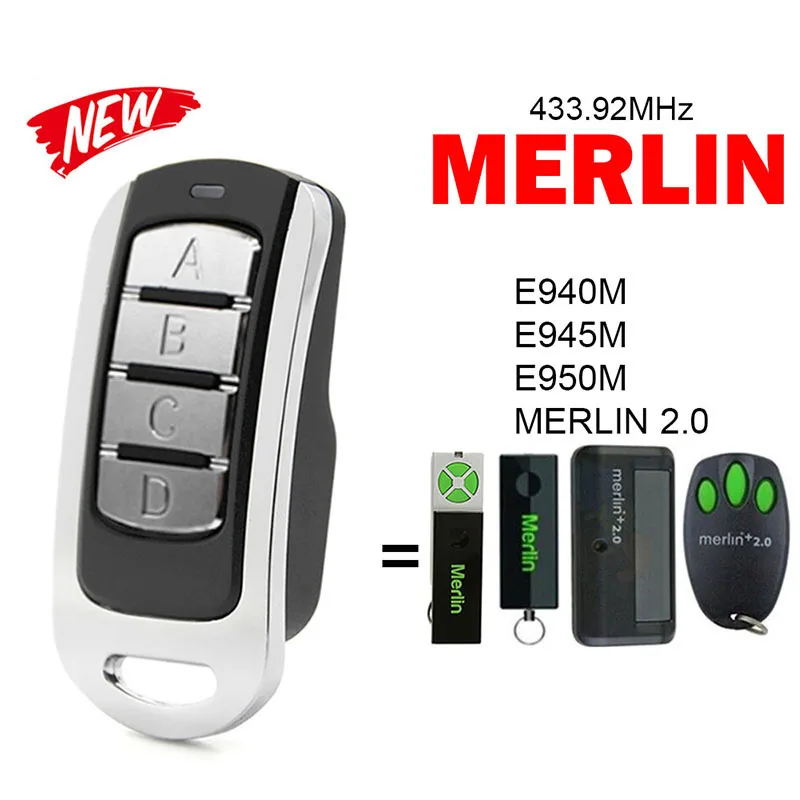 

For MERLIN 2.0 E940M E945M E950M Garage Door Opener Gate Controller Compatible With 433.92MHz MERLIN Remote Control