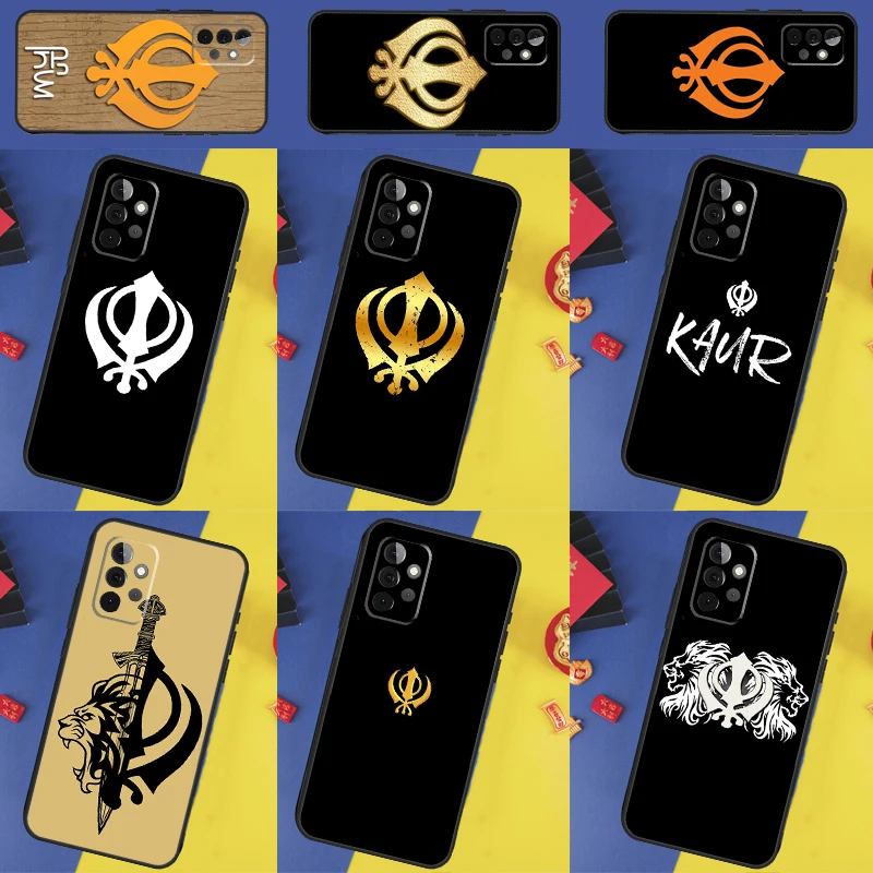 Khanda Sikh Symbol Case For Samsung Galaxy A54 A34 A14 A13 A33 A53 A12 A22 A32 A52 A72 A31 A51 A71 A50 Cover