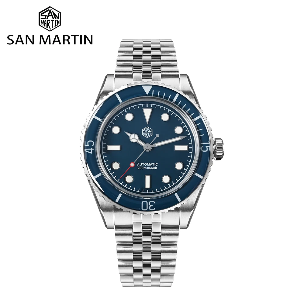 

San Martin 40mm Men Dive Watch NH35 Automatic Movement Mechanical Wristwatches Sapphire Crystal Fully Luminous Waterproof 20Bar